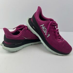 Hoka One One Women's Magenta and Black Athletic Shoes